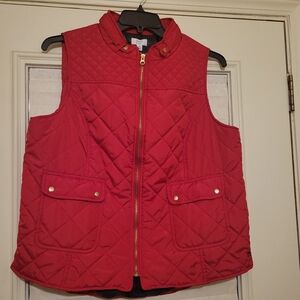 Crown & Ivy Red Quilted Vest XXL NWT